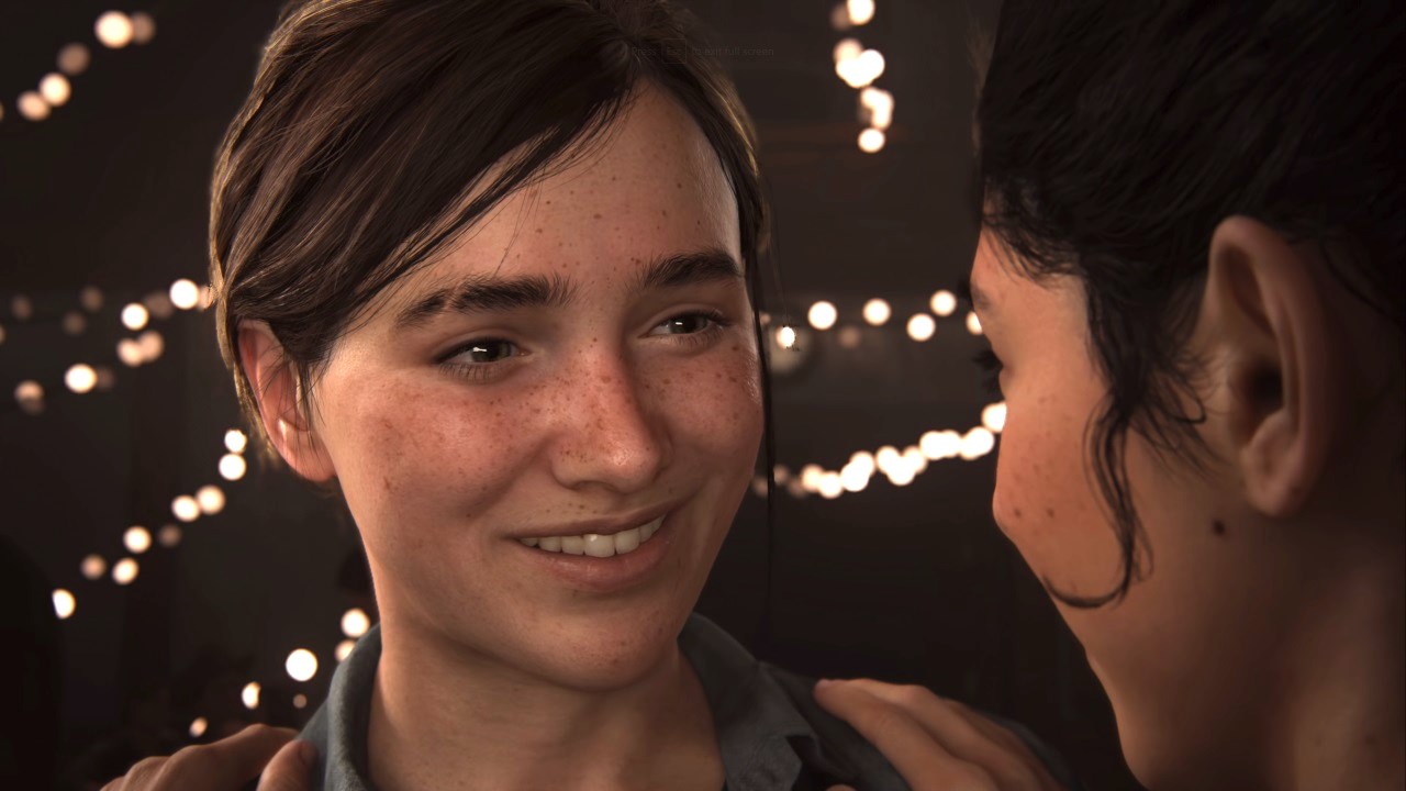 Ellie smiles in The Last of Us Part 2.