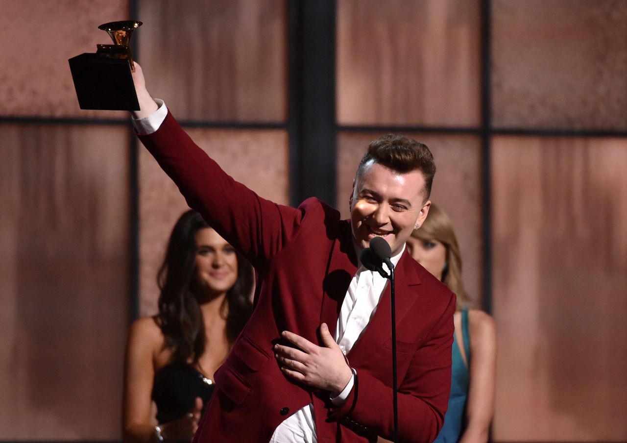 Sam Smith wins best new artist award.