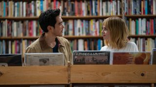 Justin H. Min and Lucy Boynton in The Greatest Hits