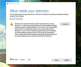 Windows 11 compatibility waiver