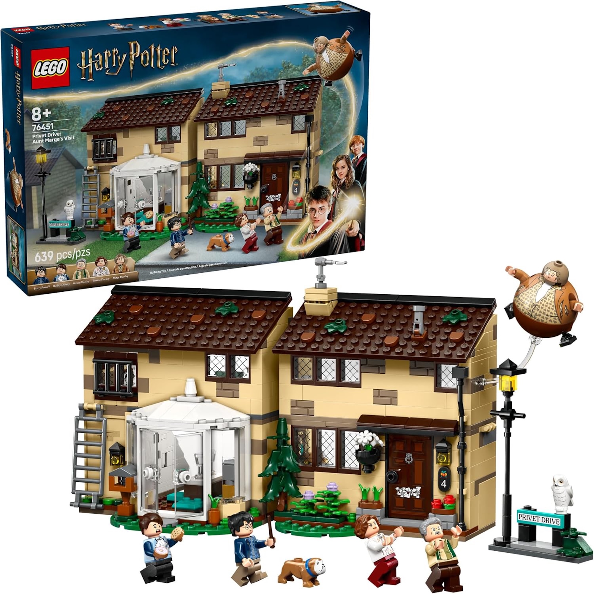 Lego Harry Potter Privet Drive Aunt Marge's Visit set and box