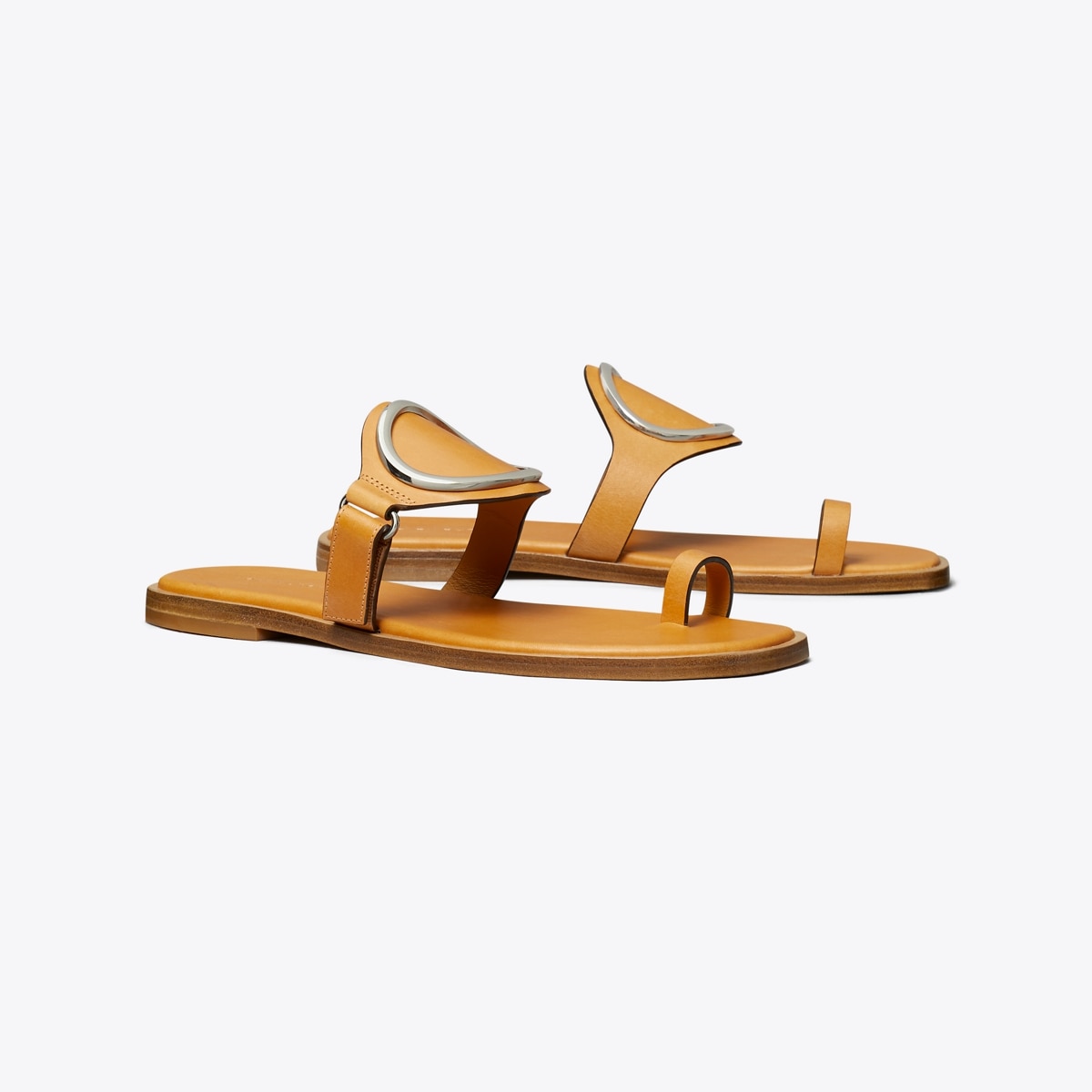 Toe Ring Sandal in Beige, Size 5.5