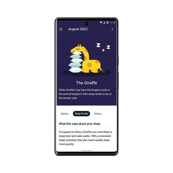 The Giraffe sleep profile found through Fitbit Premium.