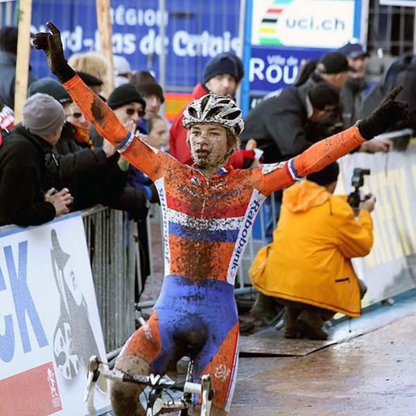 David Van der Poel takes the win in Roubaix.