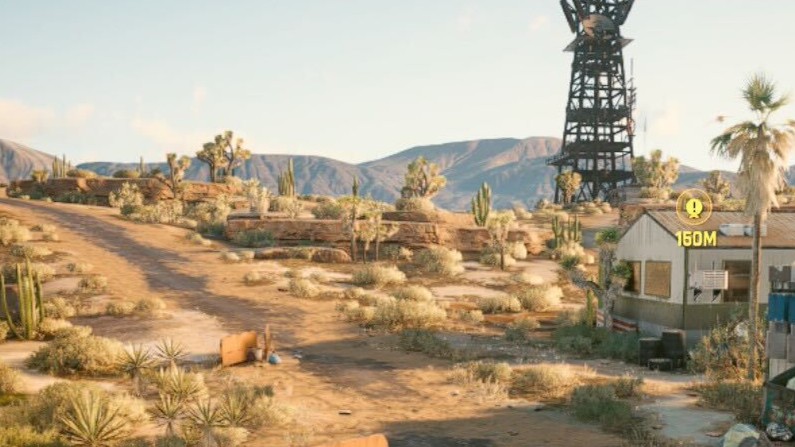 150% zoom on screenshot of Cyberpunk 2077 running on Nintendo Switch 2