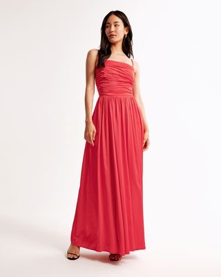 The A&f Emerson Lace-Up Back Maxi Dress