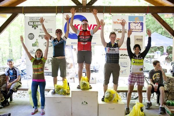 Women's open podium at the Cohutta 100