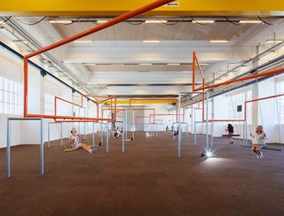 One Two Three Swing!, 2018, by Superflex, installation view at Copenhagen Contemporary