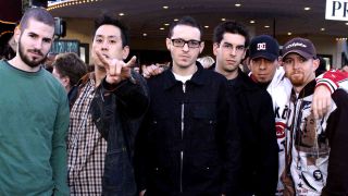 Linkin Park on an awards ceremony red carpet