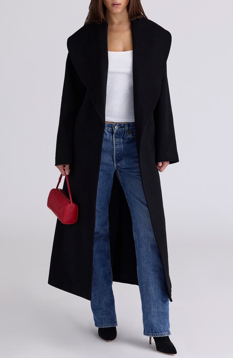 Cocoon Wool Blend Shawl Collar Coat