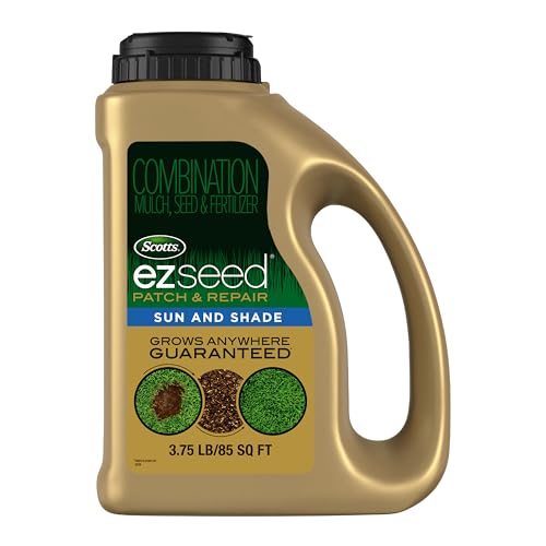 Scotts Ez Seed Patch &amp;amp; Repair for Sun and Shade - Combination Mulch, Sun and Shade Grass Seed &amp;amp; Fertilizer for Bare Spots &amp;amp; Lawn Patch Repair, Covers Up to 85 Sq. Ft., 3.75 Lb.