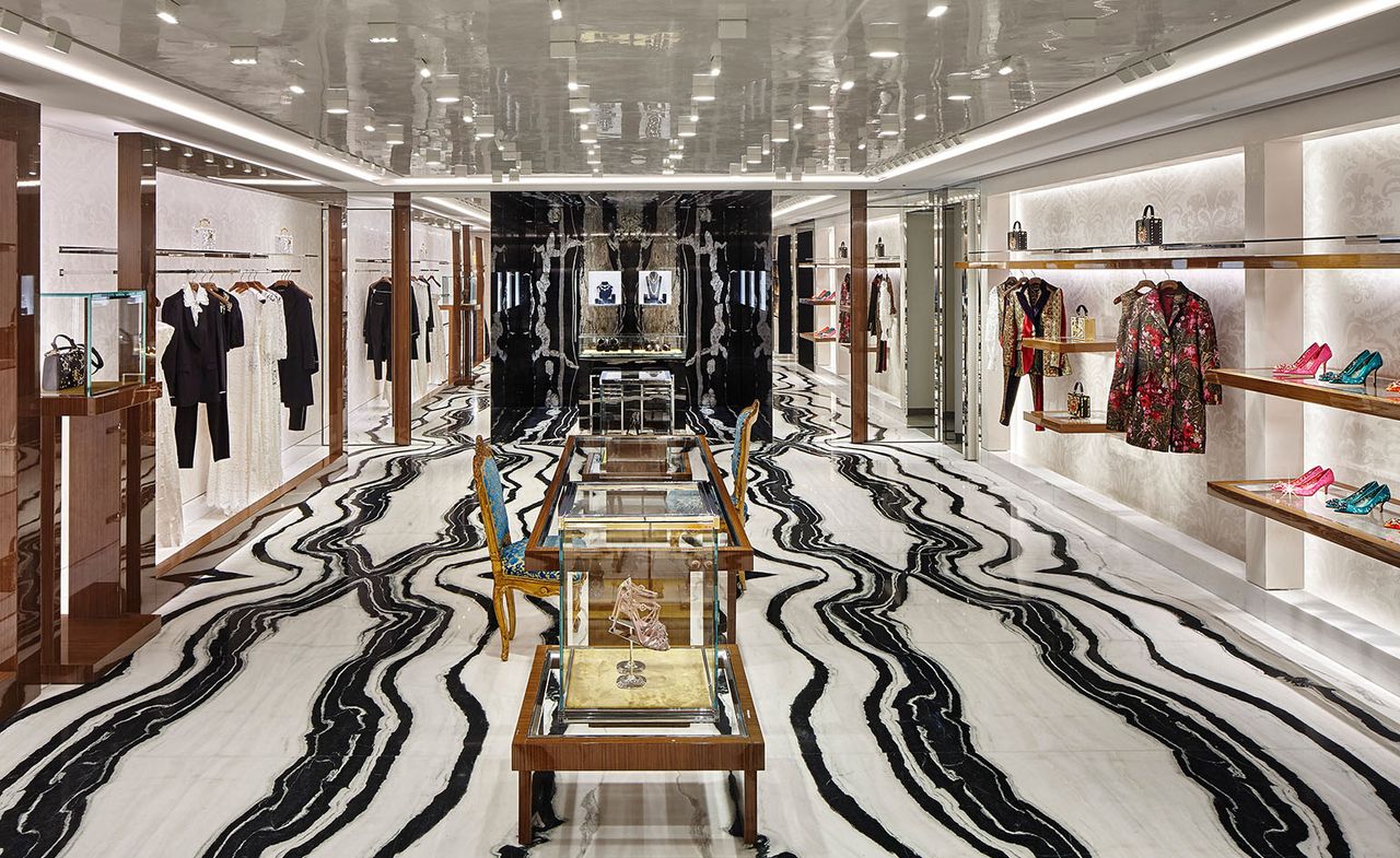 French-born Tokyo-based architect Gwenaël Nicolas has redesgined Dolce &amp; Gabbana&#039;s opulent Old Bond Street boutique