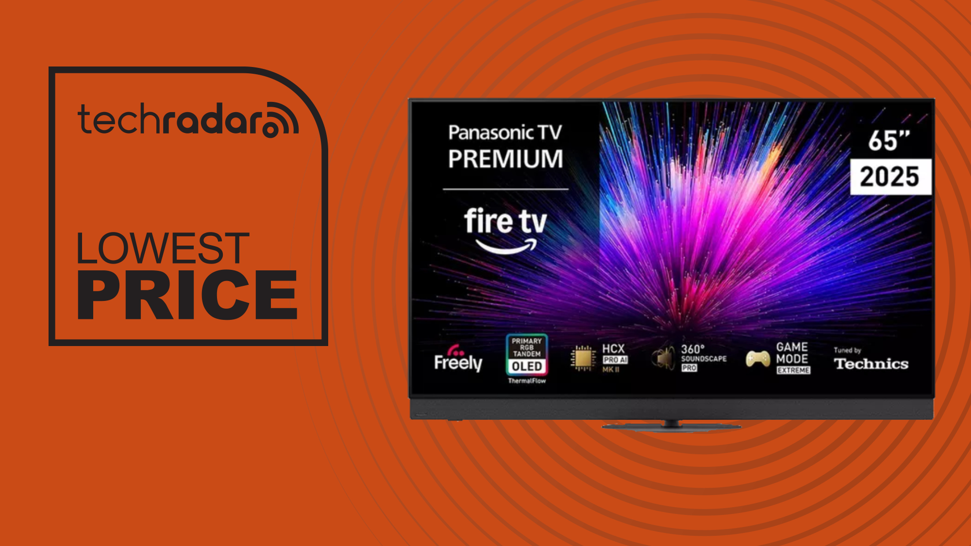 Panasonic Z95B deal image on orange background 