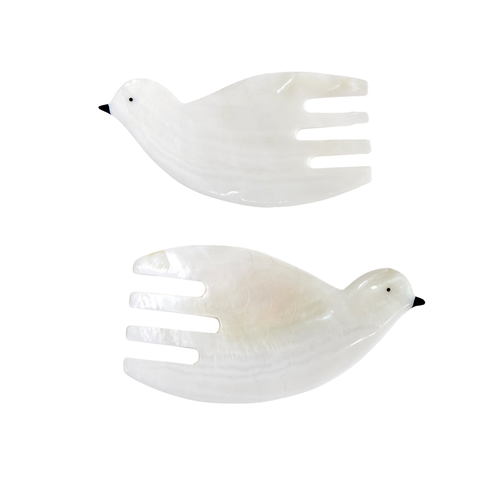 Dove Mother-Of-Pearl Salad Servers