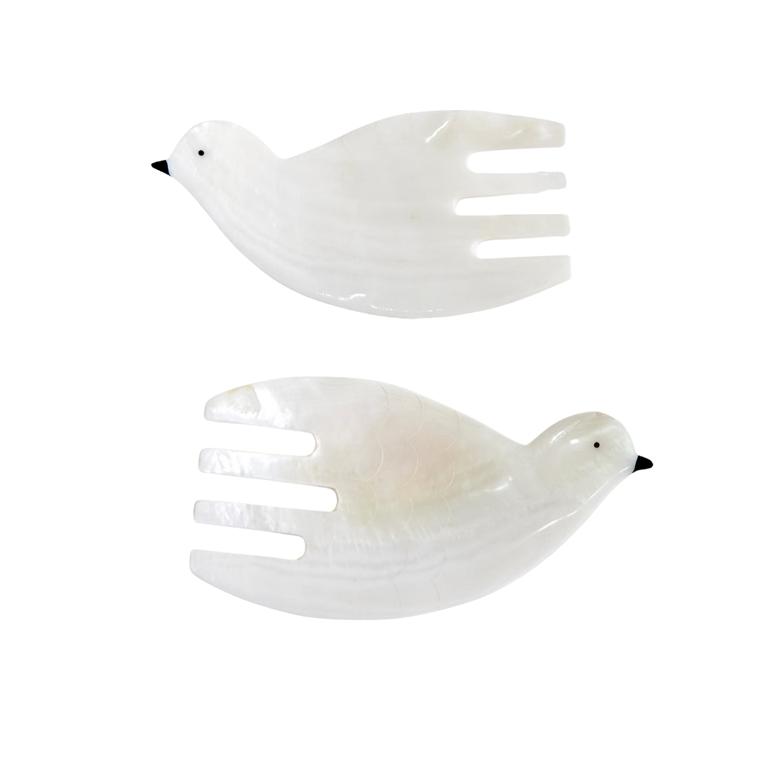 Dove Mother-Of-Pearl Salad Servers