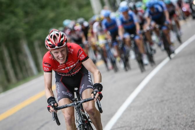 Tyler Wren (Jamis-Hagens Berman) tries to get away from the field on the final climb