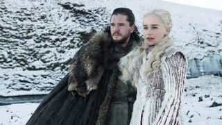 jon snow and Daenerys Targaryen in snowy location