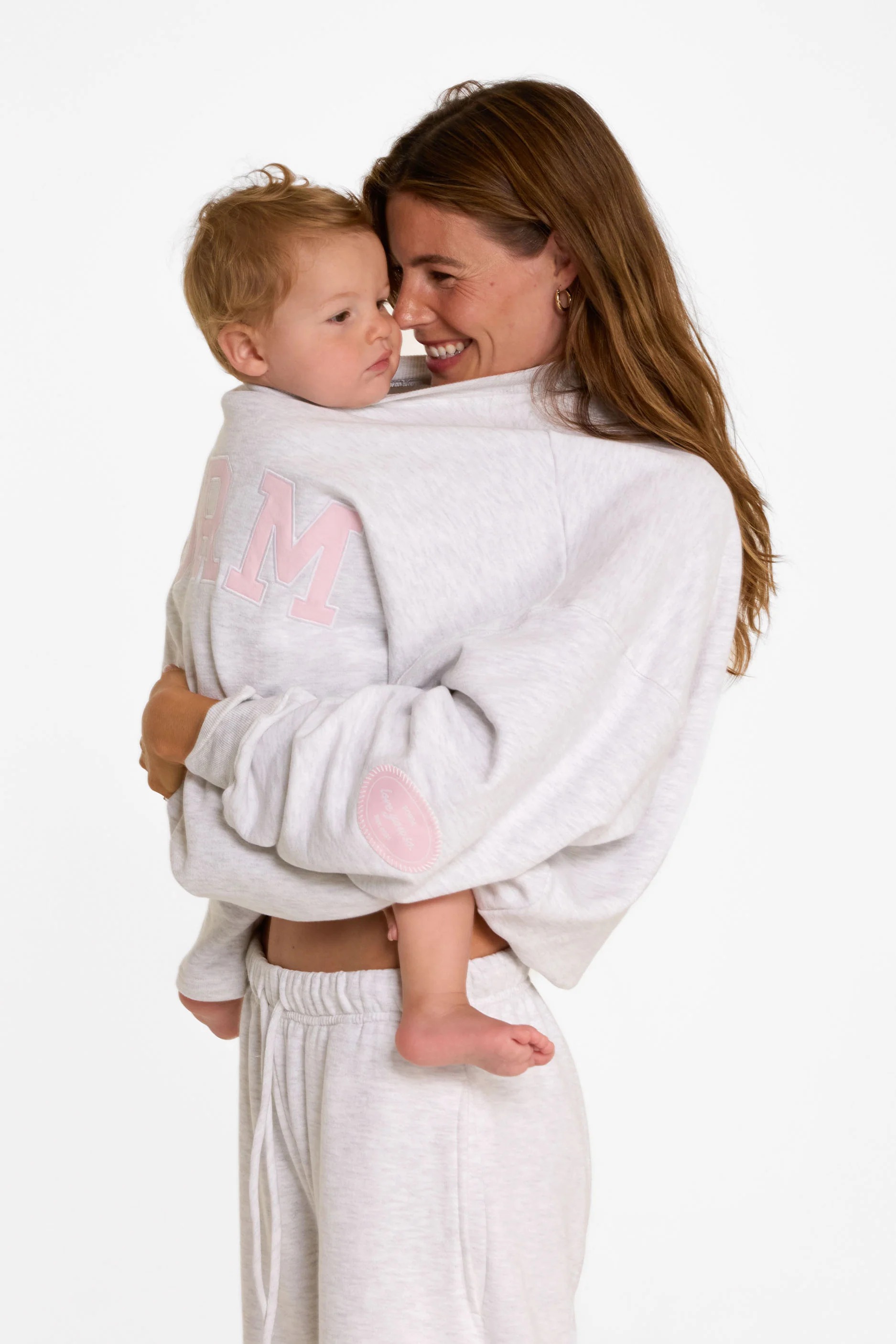 Uniform Crewneck - Heather Grey/baby Pink - Xs