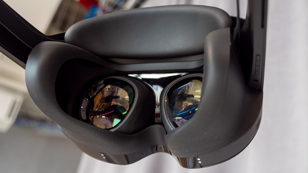 A Meta Quest Pro with the partial light blockers attached
