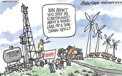 Editorial cartoon Environment fracking