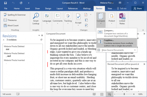compare two documents in word for mac