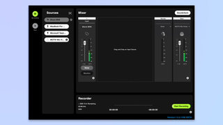 A screenshot of the Shure Motiv Mix app showing recording process and settings users can customize