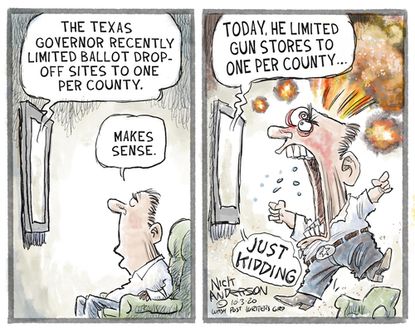Editorial Cartoon U.S. Texas voting guns