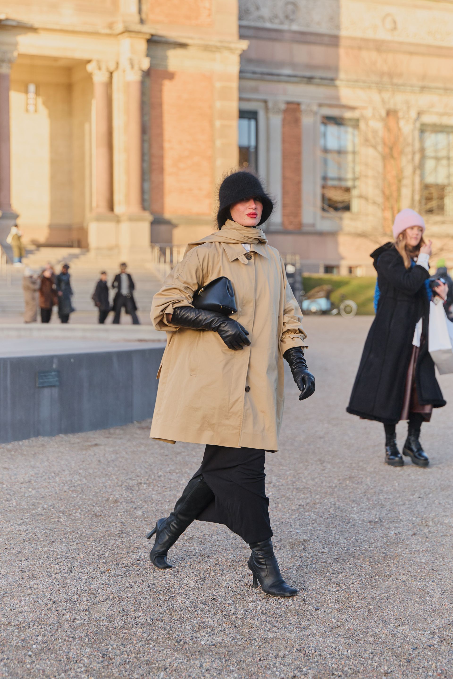 skirt and trench coat outfit