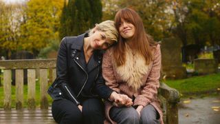 Jodie Whittaker as Susan and Aimee Lou Wood as Tracy in "Toxic Town" coming soon to Netflix