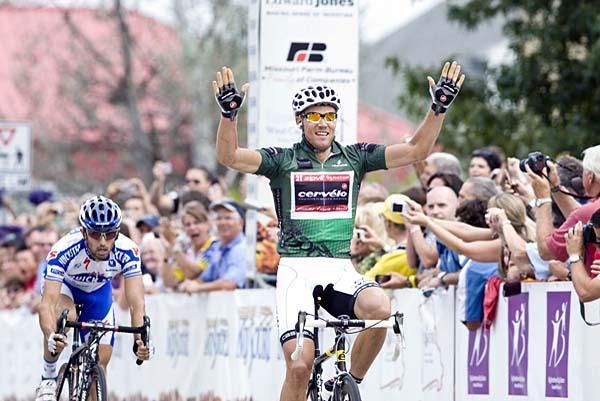 Thor Hushovd (Cervelo Test Team) wins stage three at the Tour of Missouri