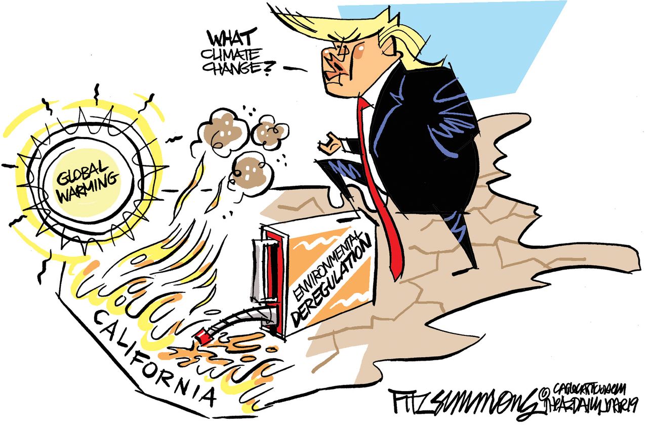 Political Cartoon U.S. Trump Arsonist Environmental Deregulation