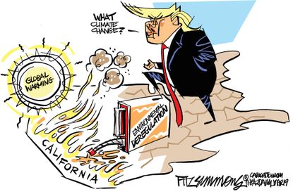 Political Cartoon U.S. Trump Arsonist Environmental Deregulation