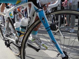 Astana rode Specialized's Roubaix SL3, as did HTC and Saxo, along with FMB's Paris Roubaix tire (HTC rides Conti tires, however).