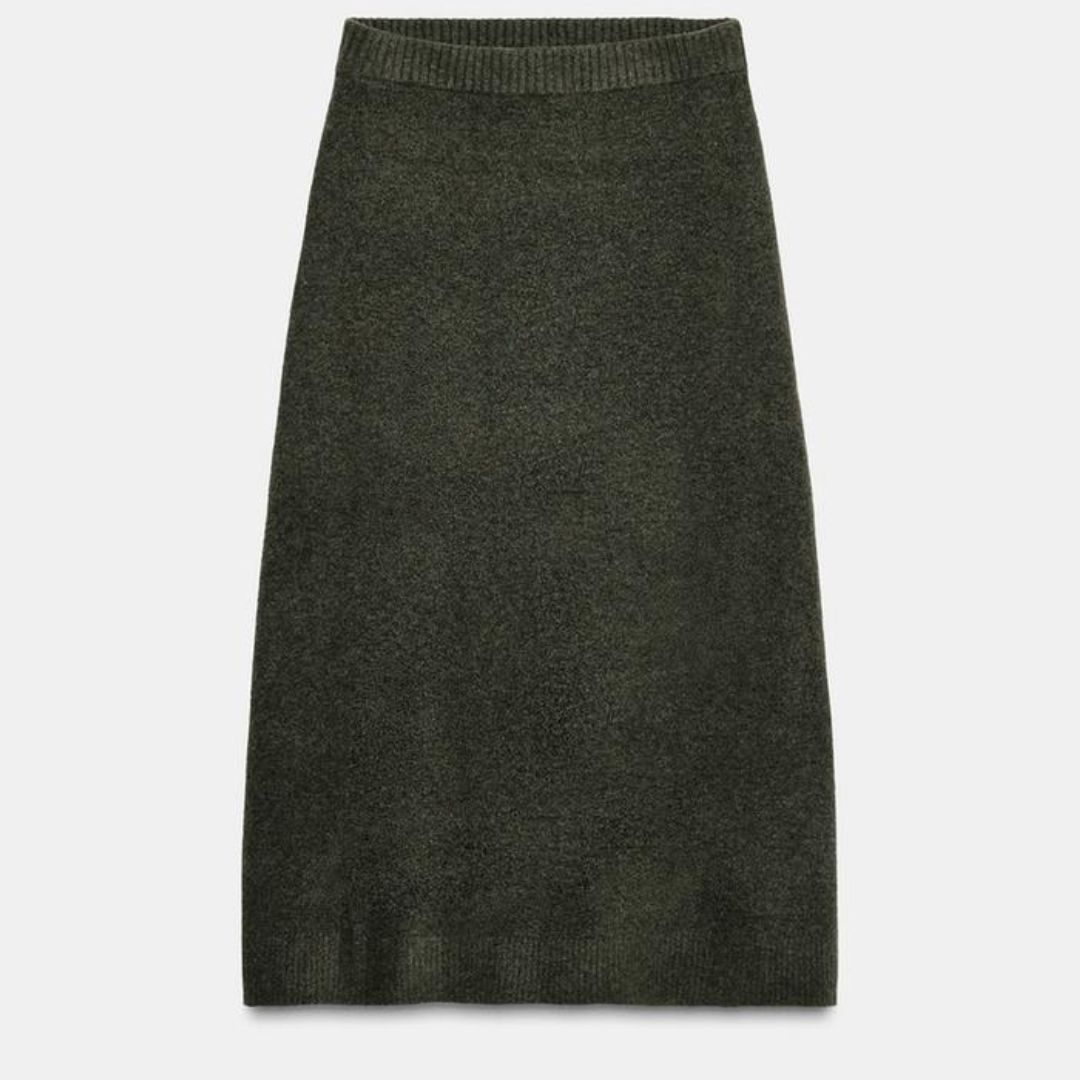 Zara Soft-Touch Knitted Green Skirt