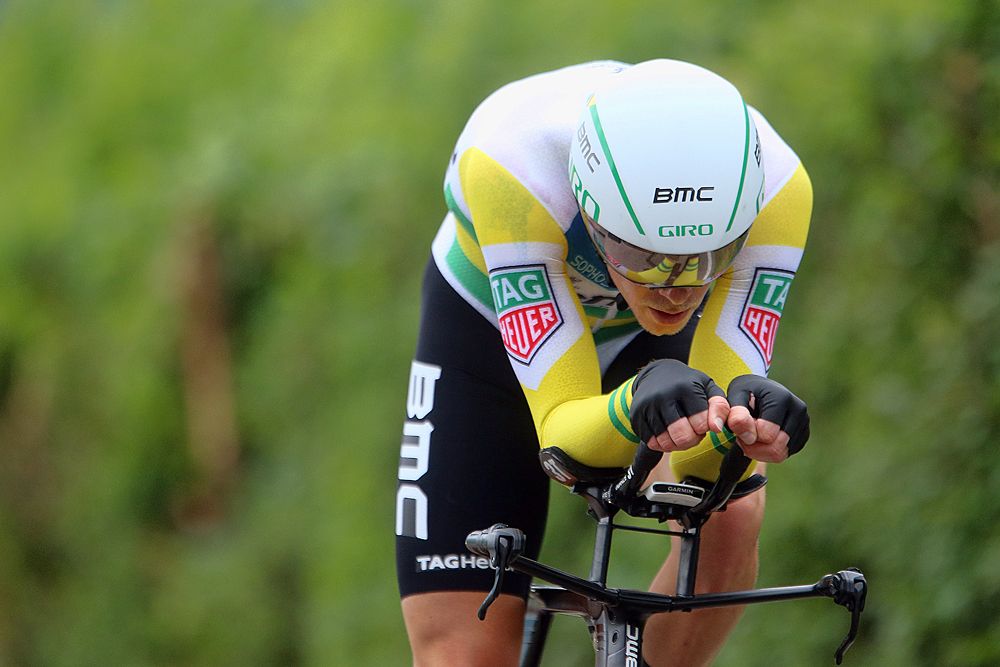 Rohan Dennis (BMC) on his way to winning the stage 16 time trial at the Giro d'Italia