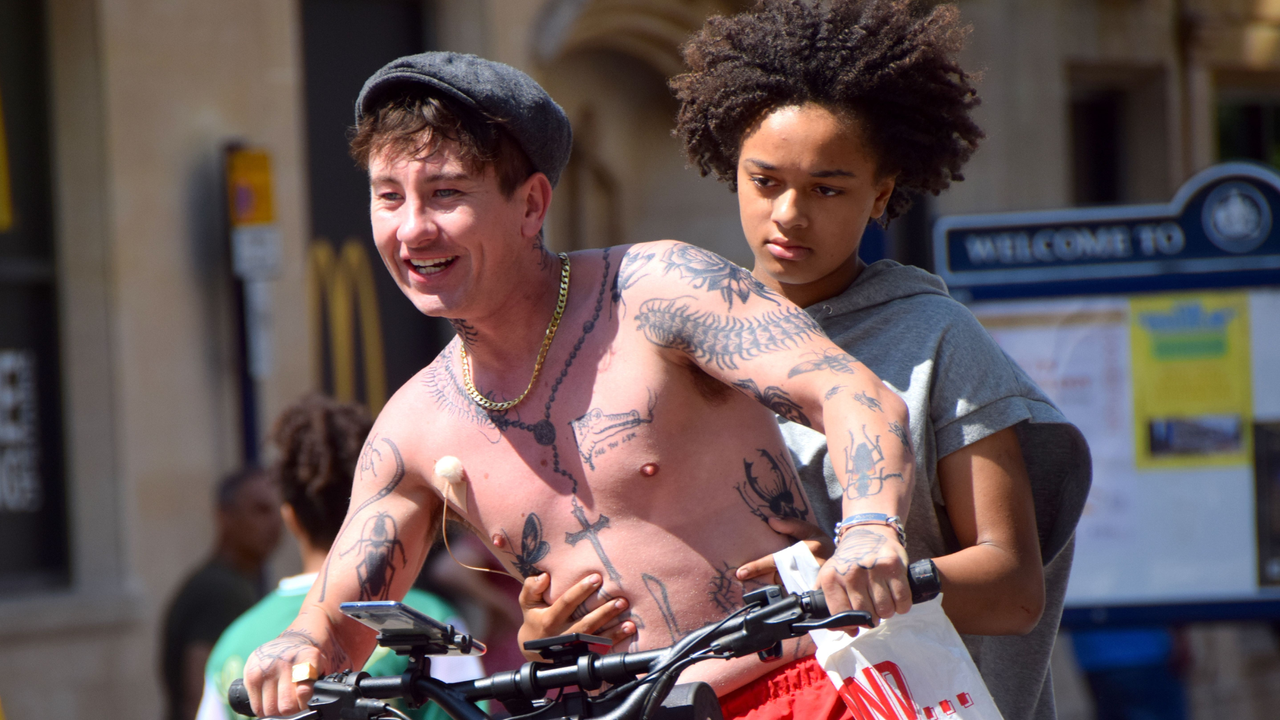 Barry Keoghan on a bike in Bird