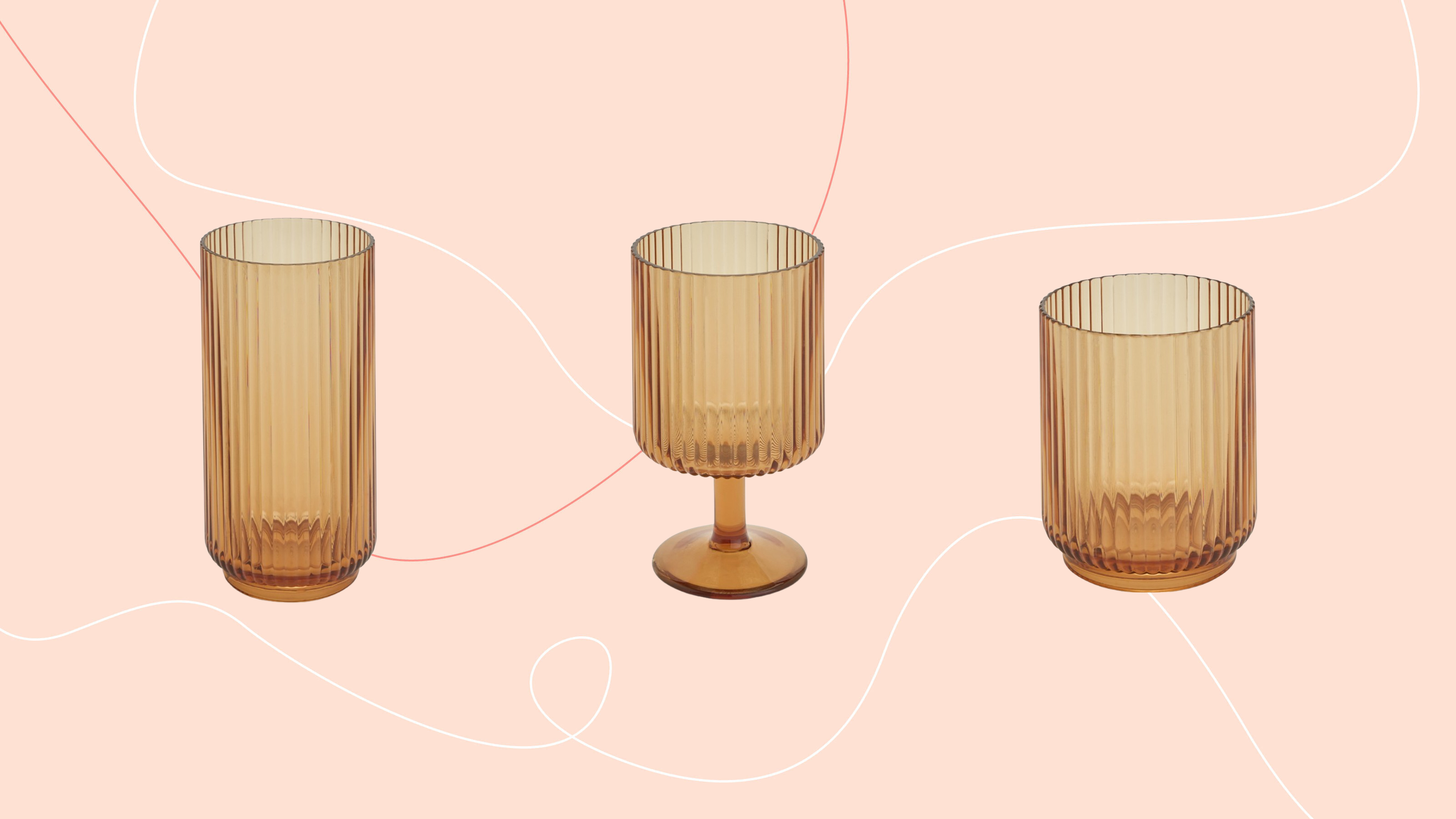 Habitat glasses on pink background