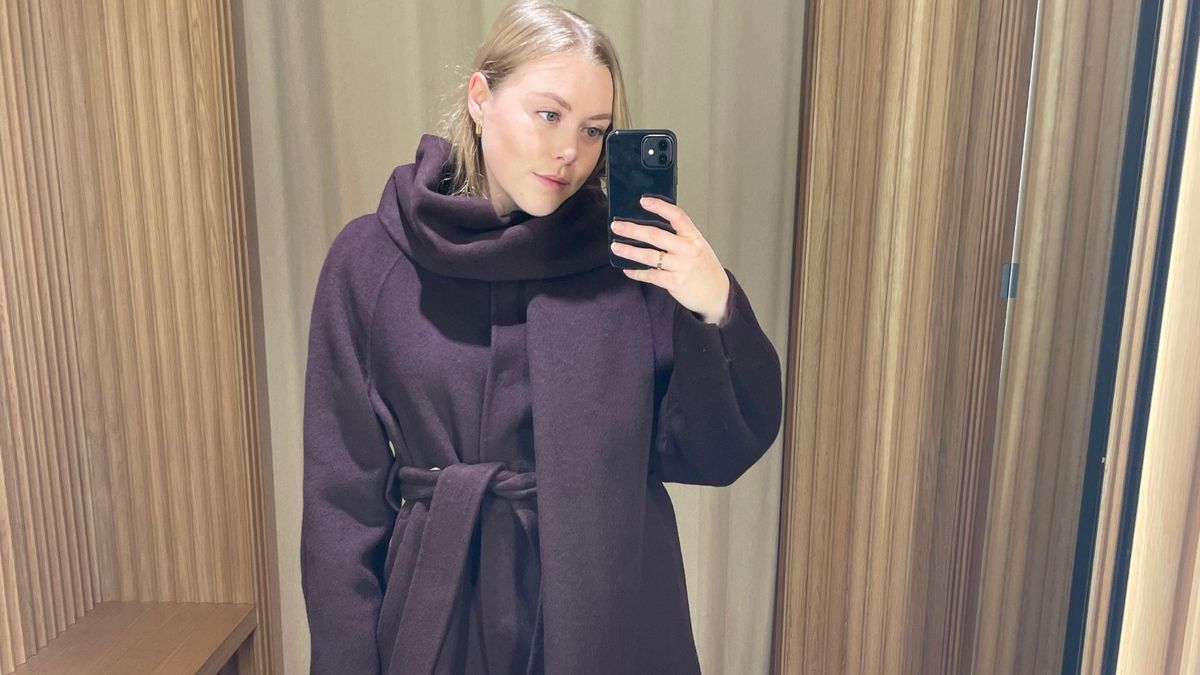 Mango’s Scarf Coat is Cosy, Elegant and in Winter’s Trending Shade