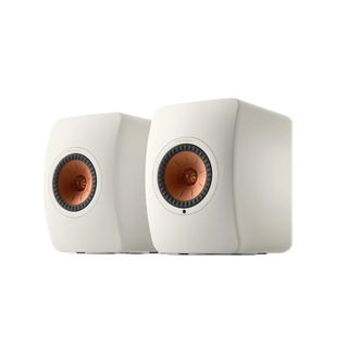 The KEF LS50 Wireless II speakers on a white background.