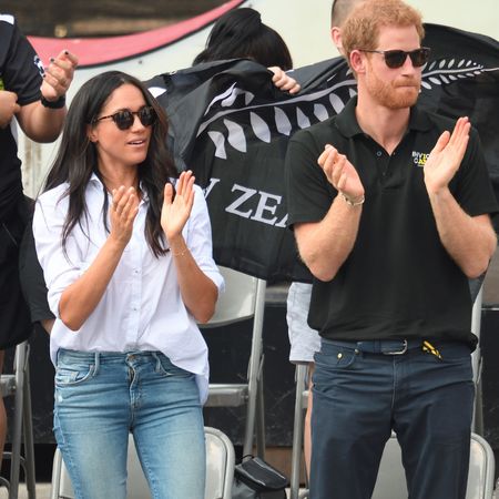 Meghan Markle wears blue denim jeans