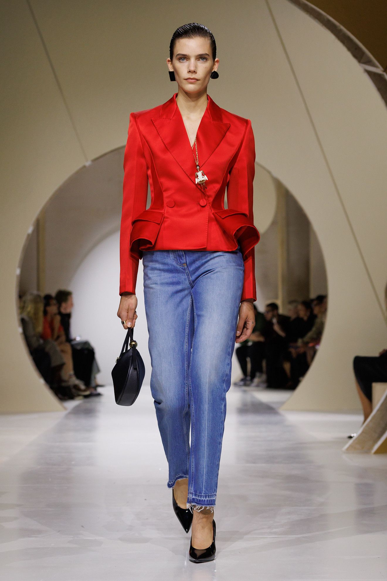 a model walks the givenchy runway.