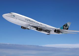 Virgin Orbit will launch small satellites into space from Cosmic Girl (seen here in an illustration), a 747 jumbo jet that will serve as an aerial launchpad for the LauncherOne rocket.