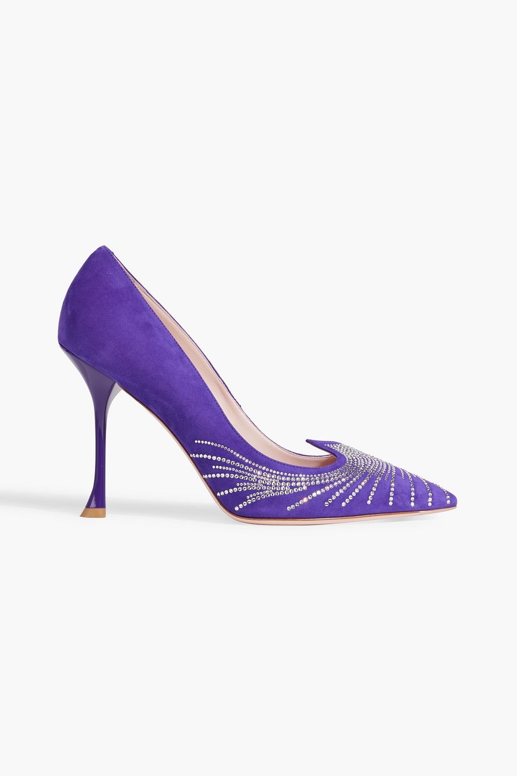 I Love Vivier Crystal-Embellished Suede Pumps