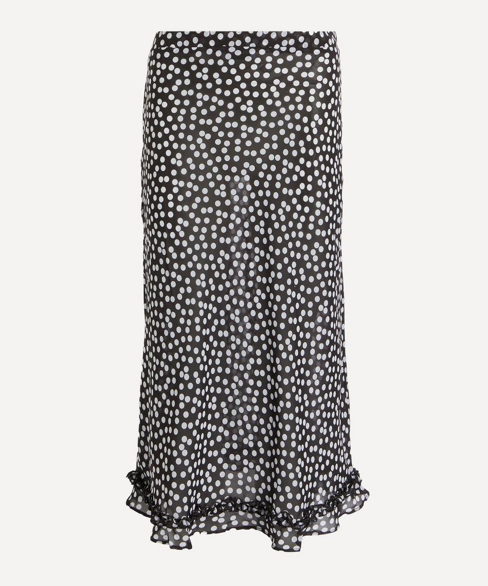 Meadow Polka-Dot Sheer Midi Skirt