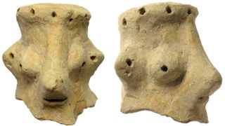 This head excavated recently by archaeologists at the site of Khirbet Qeiyafa in Israel may depict Yahweh.