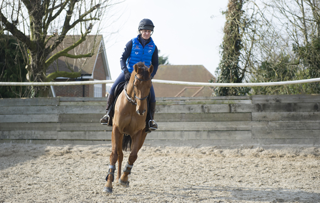 Tina and Billy The Red. She rides six or so horses each day herself and is hands-on with helping on the yard and tacking up