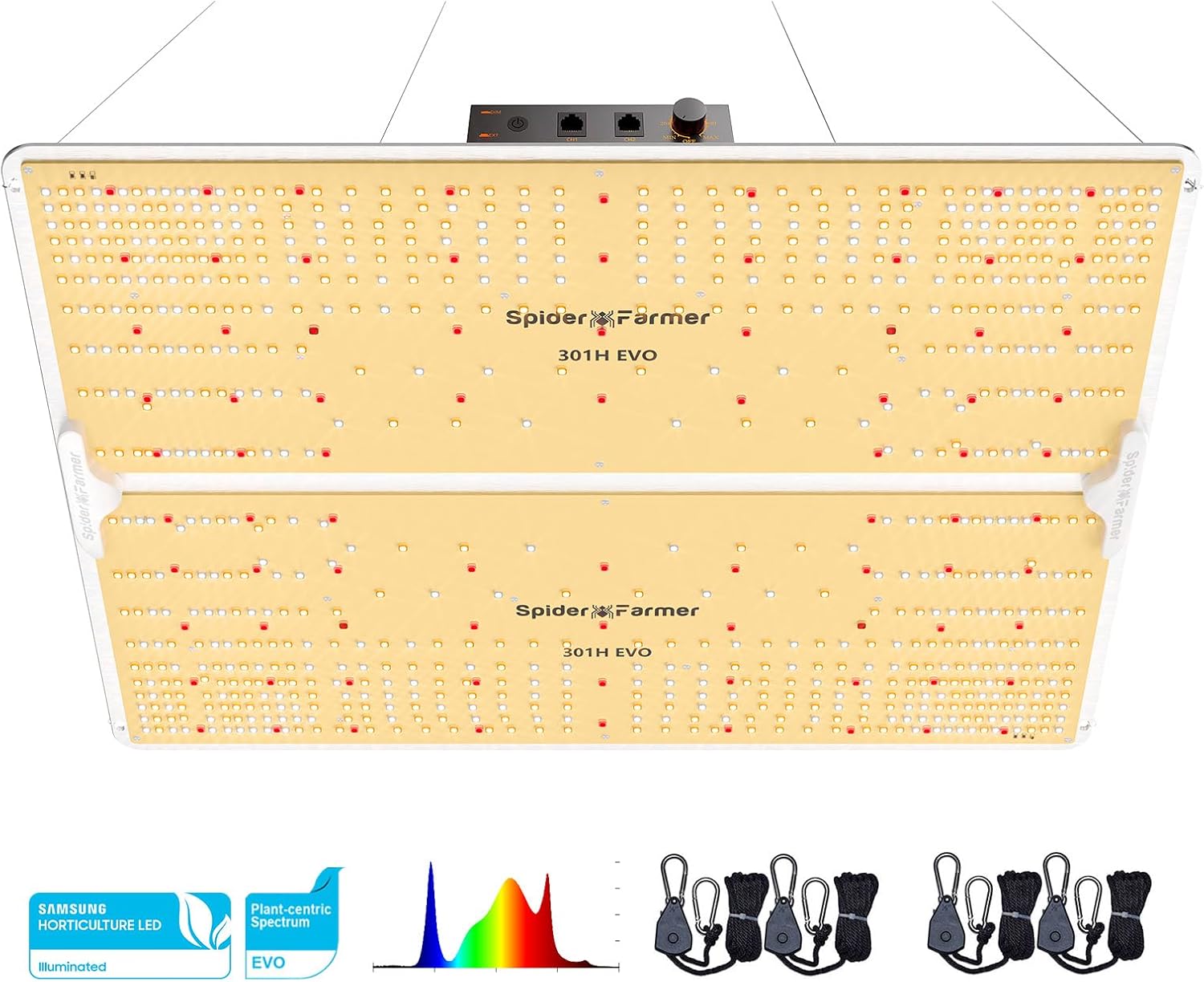 Spider Farmer Sf4000, Samsung Lm301h Evo Led Grow Light, Full Spectrum Plant Lights, 450w Dimmable &amp;amp; High Efficiency &amp;amp; Deeper Penetration Commercial Lamps for Seedling Veg &amp;amp; Bloom in 4x4 Grow Tent