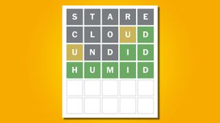 Wordle answer 713 on a yellow background