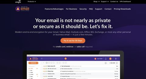 Website screenshot for SecureMyEmail