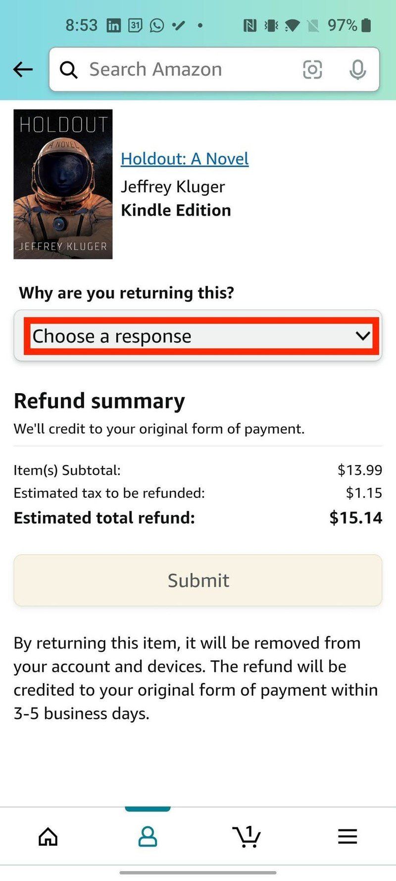 How to get a refund for a Kindle book purchase Android Central